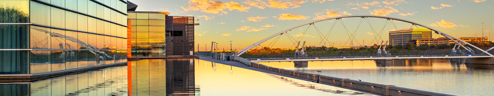 A view of the sunset over Tempe, Arizona.